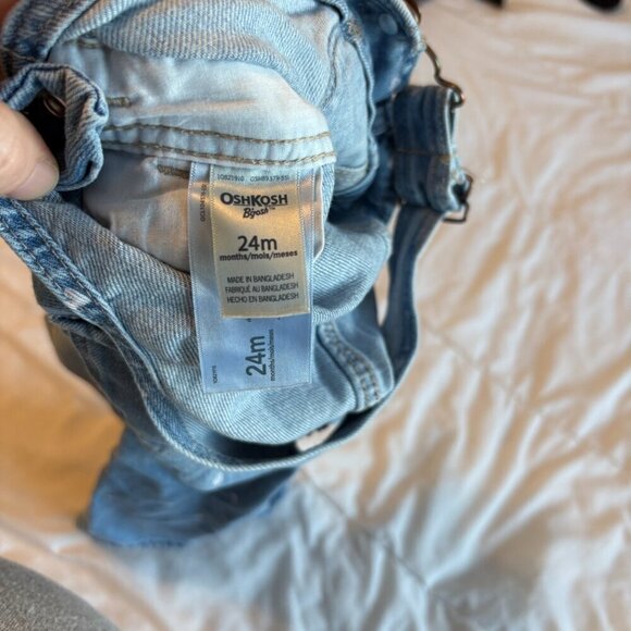 Oshkosh Denim Heart Overalls Valentines 24 months - Picture 9 of 9